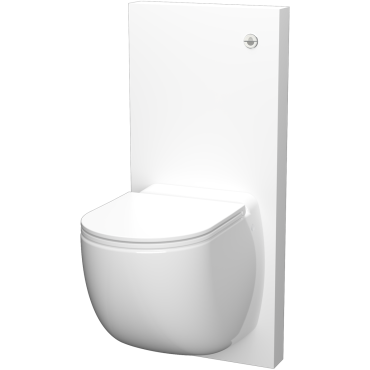SFA Sanibroyeur Sanicompact Comfort Box toilet met vermaler in badkamer; wit.