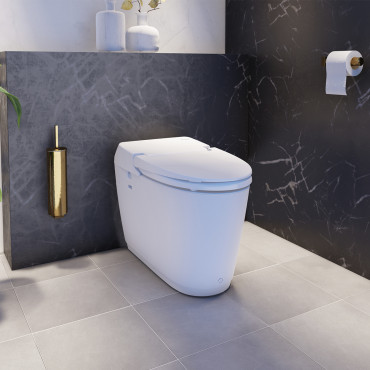 SFA Sanibroyeur Sanismart toilet met vermaler in badkamer